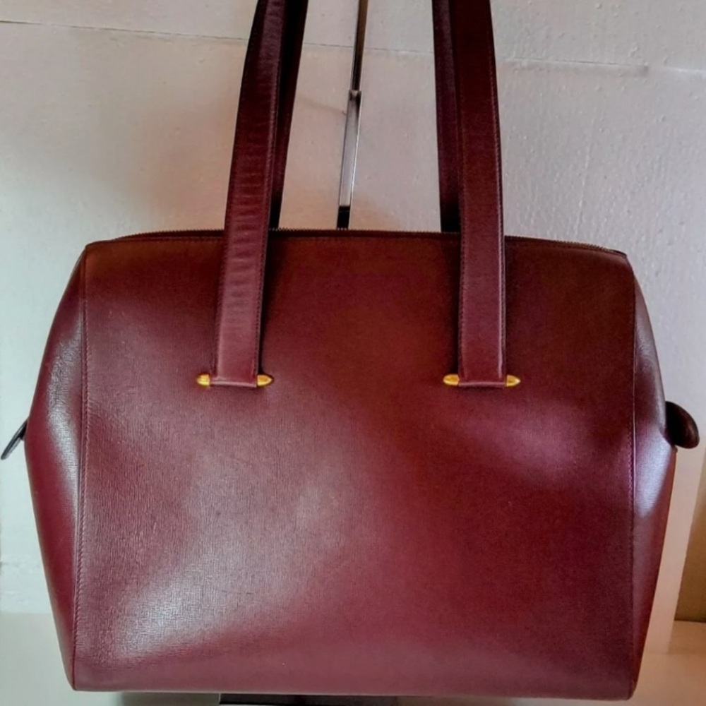 CARTIER Paris Bordeaux Women's Leather Shoulder Bag COA Included - Picture 3 of 12